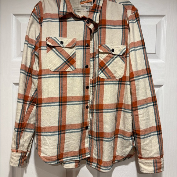 Freenote Cloth Other - Freenote cloth Casual Plaid Button Down Shirt - Orange and Cream